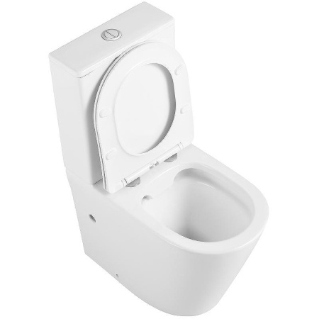Унитаз-компакт напольный с бачком Тритон Corso Щ0000057974 белый с сиденьем микролифт безободковый каскадный смыв