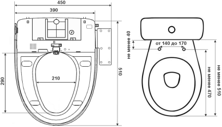 Электронная крышка биде Timo TE-710 на унитаз