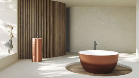 Ванна из искусственного камня Zenon Biwa 4000.000.000.000.31739 120х120 отдельностоящая круглая