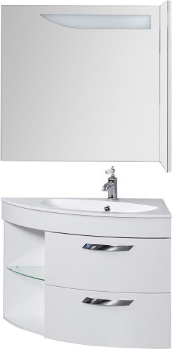 Тумба с раковиной De Aqua Трио Люкс 00197202 88х54х64 подвесная цвет белый - фото 3