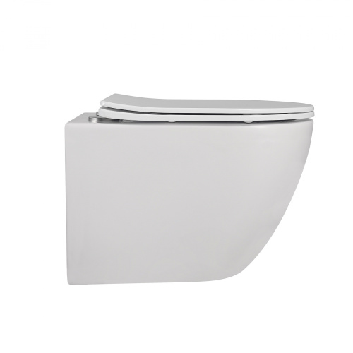 Унитаз подвесной Abber Bequem AC1100 белый с сиденьем микролифт безободковый каскадный смыв - фото 5