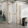 Душевая перегородка Novellini N180 N180FG100-1P 100х200 стекло прозрачное профиль золото матовое