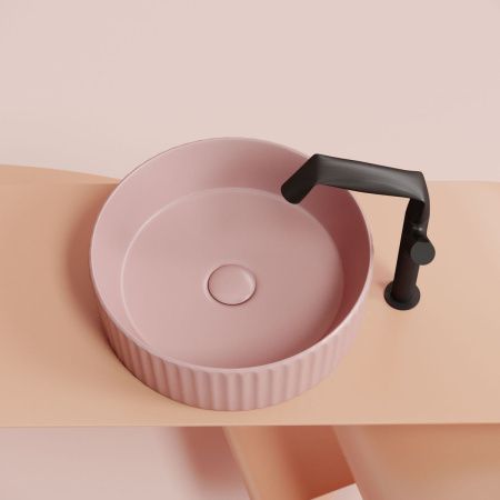 Раковина из сантехнического фарфора Ceramica Nova ELEMENT CN6057MP 40х40 накладная цвет розовый без отверстий под смеситель