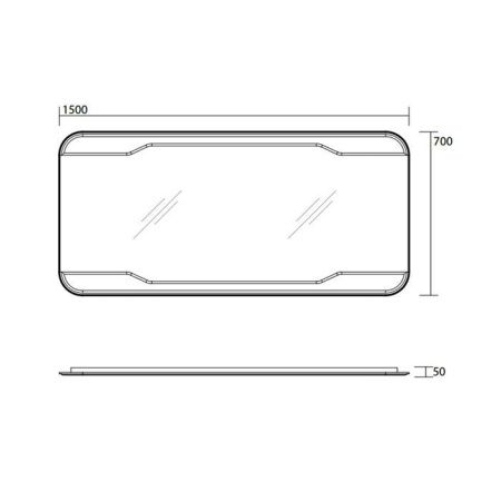 Зеркало Kerasan Waldorf 740501 150х70