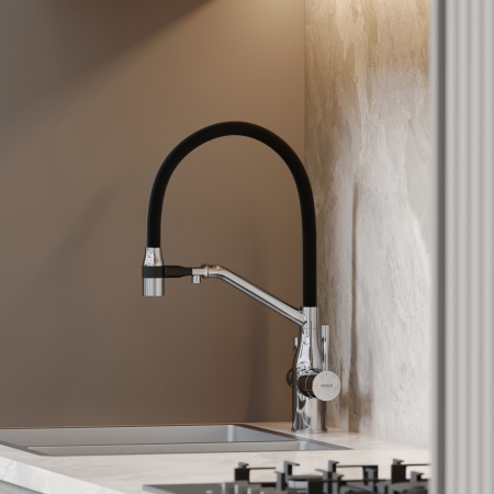 Смеситель для кухни Sancos Orta SC4008CH на мойку хром/черный