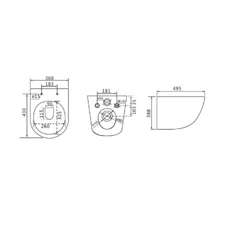 Унитаз подвесной LeMark Glazer 9612004 черный с сиденьем микролифт безободковый смыв торнадо