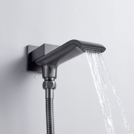 Душевая система Shevanik S4035T встраиваемая в стену цвет оружейная сталь