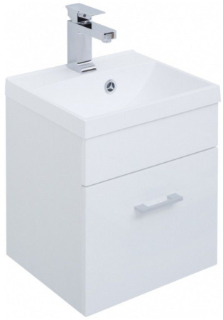 Раковина из литьевого мрамора Aquanet Нота NEW 00204094 40х35 полувстраиваемая цвет белый 1 отверстие под смеситель