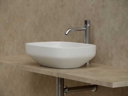 Раковина из сантехнического фарфора Ceramica Nova ELEMENT CN5031 50х40 накладная цвет белый без отверстий под смеситель