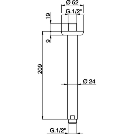 Держатель верхнего душа Cisal Shower DS01325021 хром