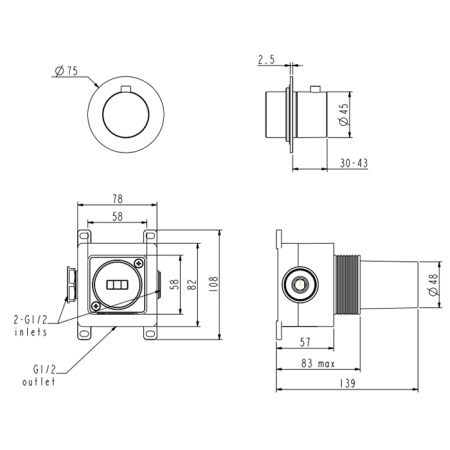 Запорный вентиль Nemo Round NM-2361BG
