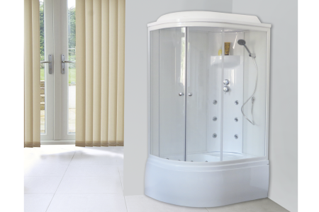 Душевая кабина Royal Bath ВК RB8120BK3-WT-R 120х80 асимметричная с крышей ориентация правая