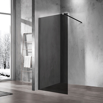 Душевая перегородка Vincea Walk in VSW-1H900CGB 90х200 стекло тонированное профиль черный матовый