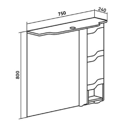 Зеркало-шкаф RUNO Стиль 1128 75х80 подвесной цвет белый - фото 5