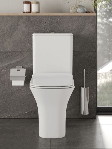 Унитаз напольный с бачком Orange C02-000W белый с сиденьем микролифт душевой смыв - фото 3