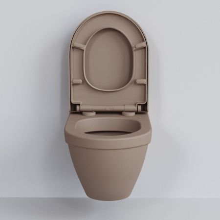 Унитаз подвесной Ambassador Nord 133T20501-132T20501S темно-бежевый с сиденьем