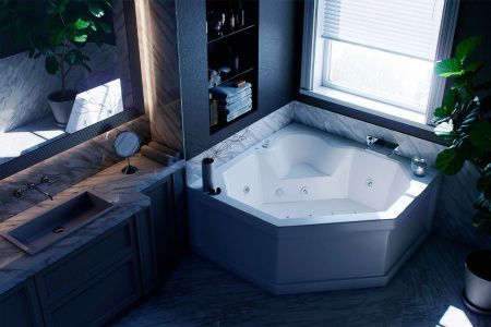 Ванна акриловая Aquatek Лира LIR150-0000032 150х150 угловая угловая с каркасом без ручек