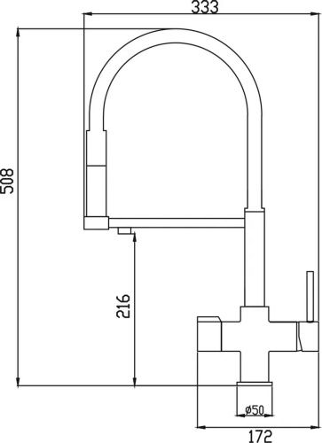 Смеситель для кухни Rose R758Y на мойку пепельный - фото 3