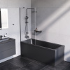 Душевая шторка на ванну Am.Pm Gem W90BS-080-140BT 80х140 стекло прозрачное профиль черный матовый ориентация универсальная
