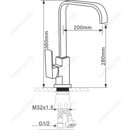 Смеситель для кухни Melana 8113 на мойку