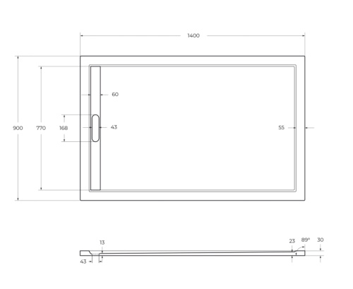 Душевой поддон Cezares TRAY-AS-AH-140/90-30-W 140х90 искусственный мрамор белый - фото 2
