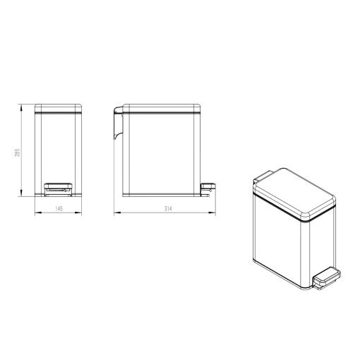 Ведро мусорное Java S-887-6Y - фото 3