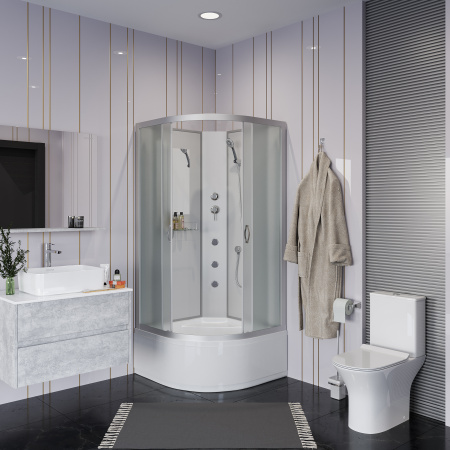 Душевая кабина Niagara Classic 23071424BKG 80х80 четверть круга без крыши ориентация универсальная