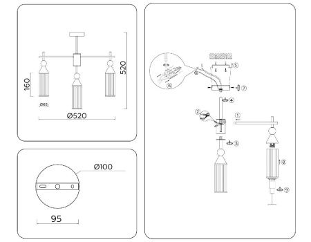 Люстра на штанге Ambrella Light Heigh Light (Хеигх Лигхт) LH55256