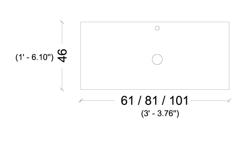 Столешница Armadi Art Vallessi 840-100-W 101х46 накладная цвет белый - фото 2