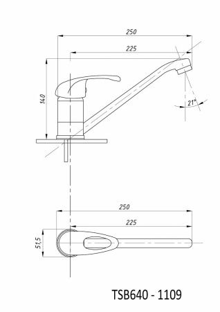 Смеситель для кухни TSARSBERG TSB-640-1109 на мойку хром