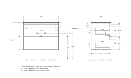 Тумба под раковину BelBagno Uno UNO-800-2C-SO-AO 80х46х61 - фото 2