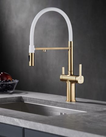 Смеситель для кухни Rose R358G на мойку золото