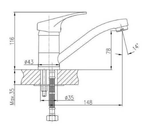 Cмеситель Haiba HB4513-1 на раковину матовый - фото 2