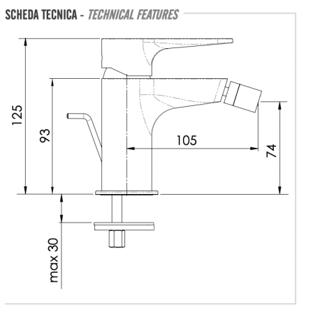 Смеситель Remer Winner W20 на биде хром