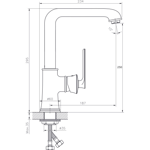 Смеситель для кухни Rush Flores FLG0835-2 на мойку золото - фото 2