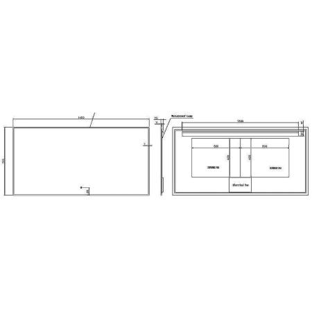 Зеркало с подсветкой и антизапотевателем Boheme 543-140-B 140х70 подвесное
