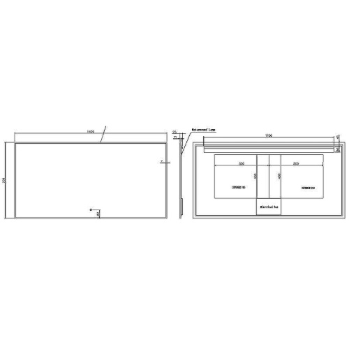 Зеркало в ванную Boheme 543-140-GM 140х70 цвет графит матовый - фото 3