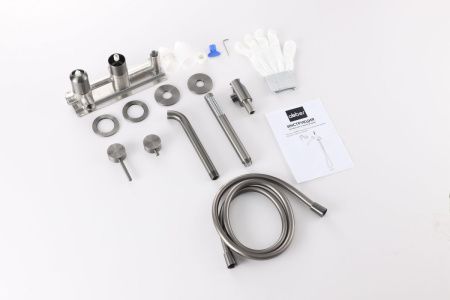 Смеситель для ванны Abber Wasser Kreis 316 AF8130BGG встраиваемый в стену оружейная сталь