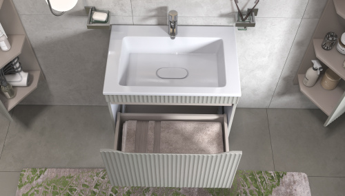 Тумба под раковину Velvex Alba 309 тирамису 66х45х51 подвесная цвет тирамису - фото 4