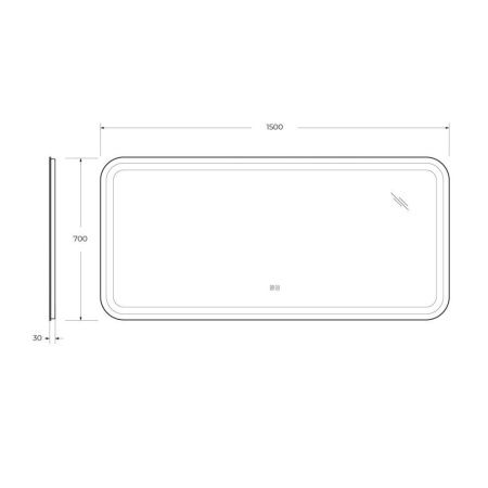 Зеркало с подсветкой Cezares STYLUS CZR-SPC-STYLUS-1500-700-TCH-WARM 150х70 подвесное