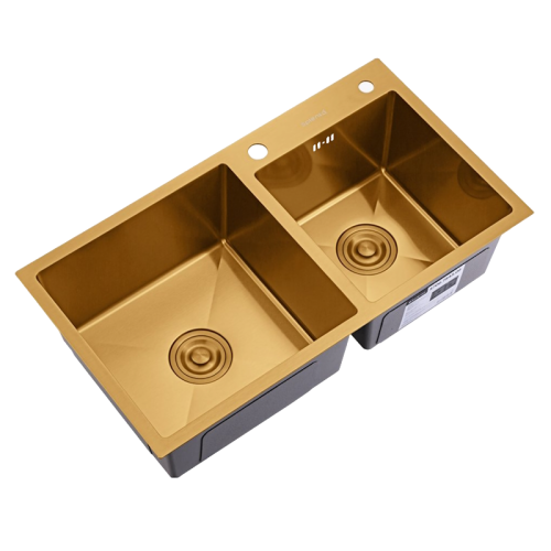 Кухонная мойка Splenka S706.7843.03 78х43 цвет золотой сатин поверхность матовая - фото 2
