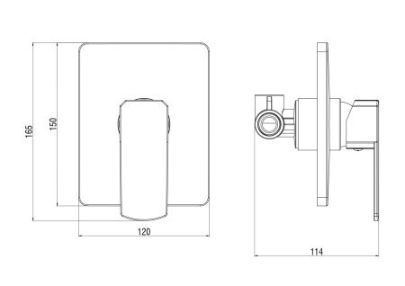Смеситель для ванны и душа Voda Iceberg IC83 встраиваемый в стену хром
