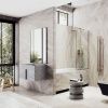 Душевая шторка на ванну Maybah Glass MGV-131-2у 35х140 стекло прозрачное профиль бронза ориентация универсальная