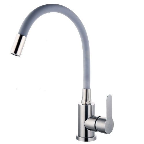 Смеситель для кухни Fashun A54101-12 на мойку серый/сатин - фото 2