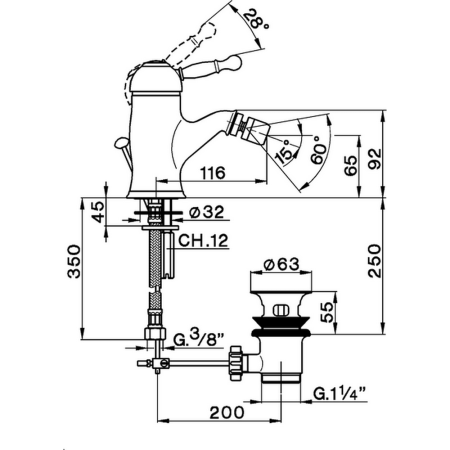 Смеситель Cisal Arcana Royal AY00055024 Акция на биде золото