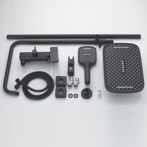 Душевая стойка Shevanik S4036H настенная цвет черный - фото 4