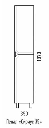 Шкаф-пенал Corozo Сириус SD-00001439 40х190 напольный цвет белый