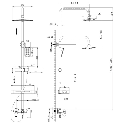 Душевая стойка LeMark Tropic LM7002C настенная - фото 2