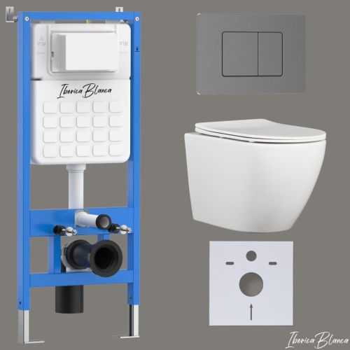 Комплект унитаз с инталляцией и клавишей смыва Iberica Blanca BILBAO ALTO IB001.BLA.234.1180 - фото 2