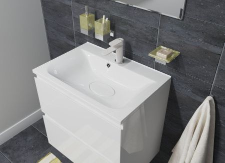 Раковина из искусственного камня Эстет Бали ФР-00014910 70х50 накладная цвет белый 1 отверстие под смеситель